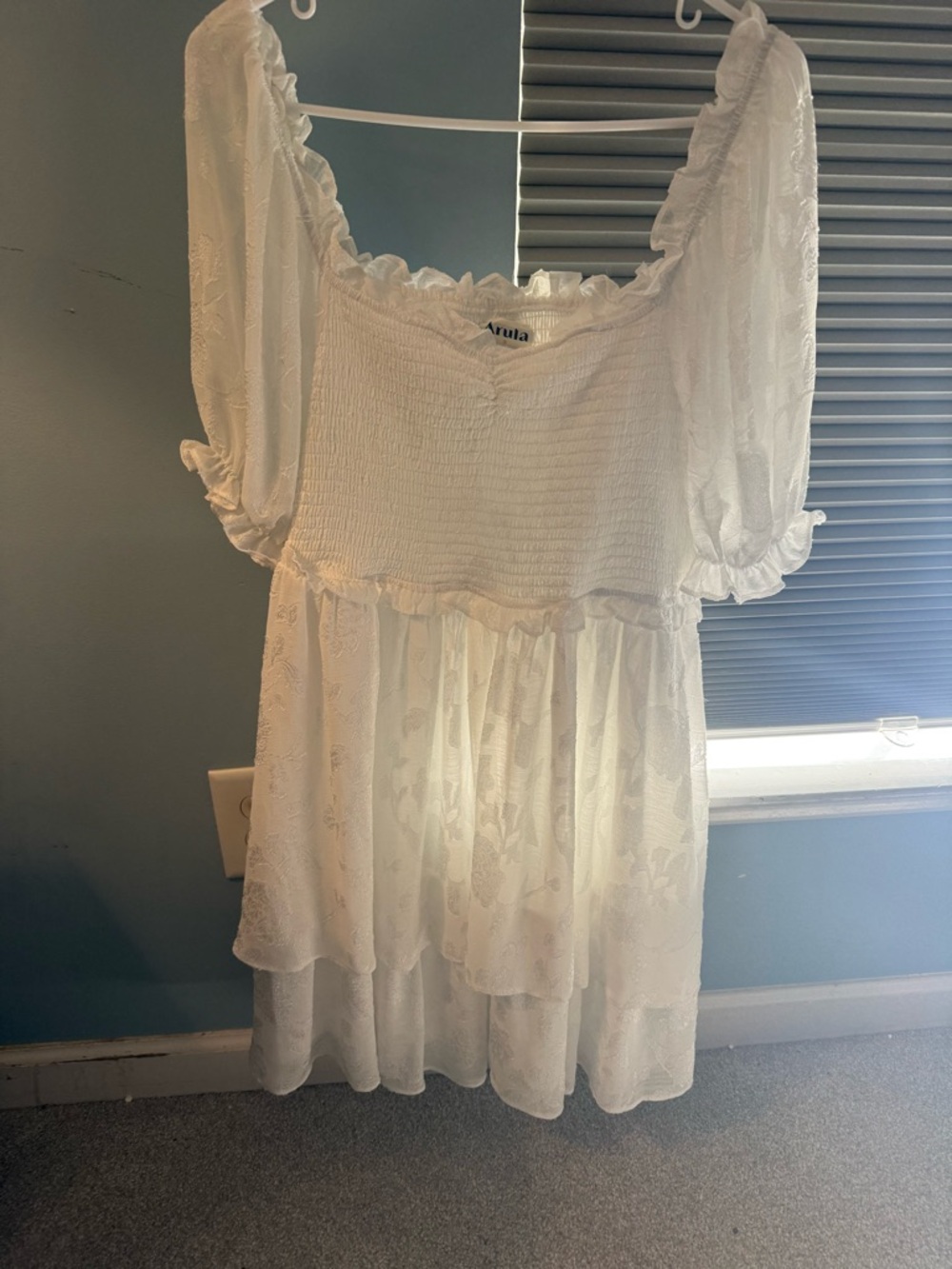 ARULA White Ribbed-Texture Blouse - Picture 3 of 3